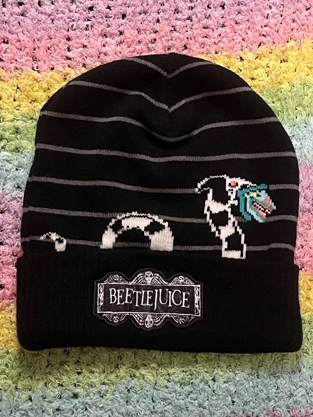 Beetlejuice sandworm beanie